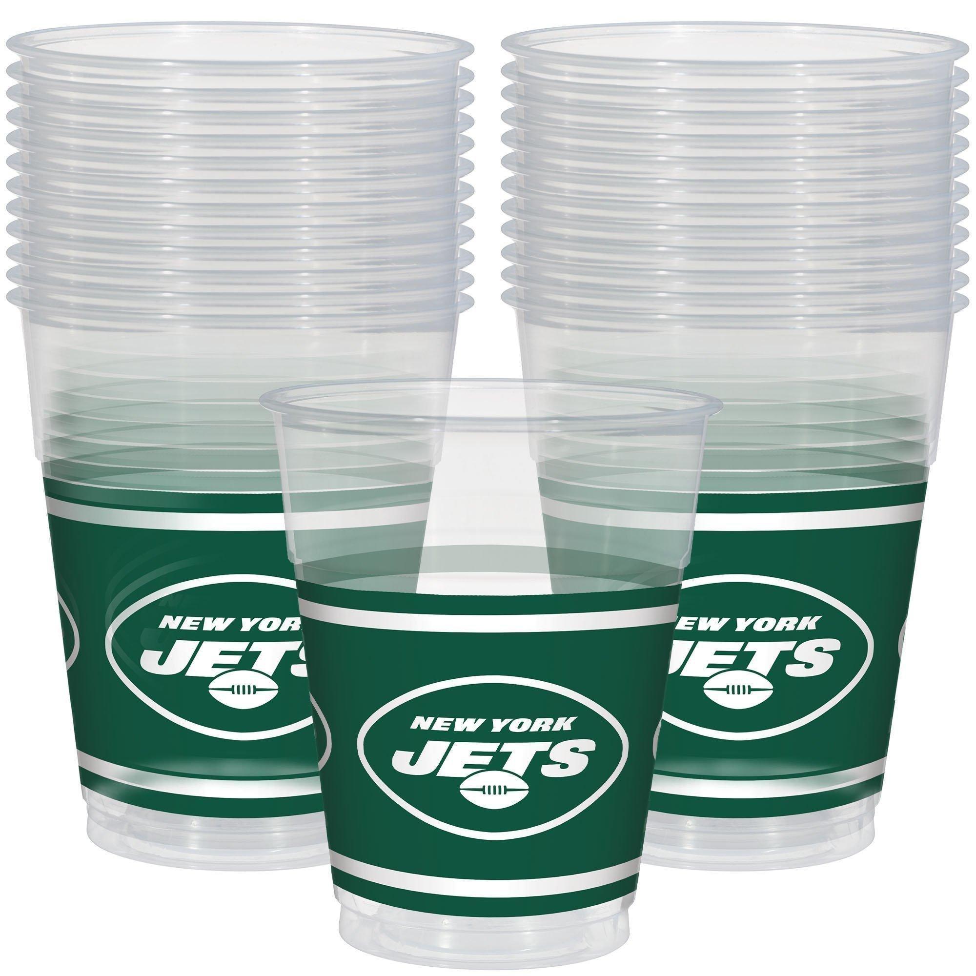 New York Jets Party Supplies Pack for 18 Guests - Kit Includes Plates, Napkins, Table Cover, Cups, Cutlery, Serving Bowl, Banner Decoration & Centerpiece